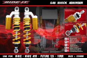 Phuộc sau RIDE IT bình dầu trên dành cho: HONDA WAVE 100 WAVE 110 Future Future 125