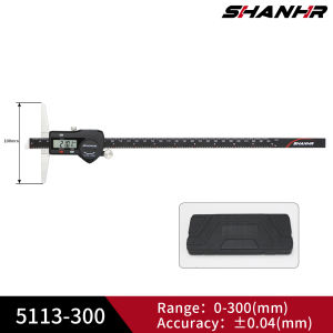 SHANHR Stainless Steel Digital Depth Gauge Vernier Caliper Micrometer 150/200/300mm Electronic Depth Measuring Caliper