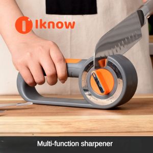 I know 6-in-1 Diamond Sharpener - Premium Manual Knife and Scissors Sharpener for Home Kitchen Use