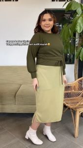 Siselyo Chana Waffle Tops Army M16312 R57S4 - Baju Muslim Wanita & Baju Casual Wanita