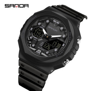 SANDA 6200 Electronic Mens Watch Multi functional Alarm Clock Waterproof Cool Watch for Junior High School Students