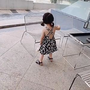 Mimi ชุดเดรสผ้าชีฟองพิมพ์ลายดอกเดซี่ สำหรับเด็กผู้หญิงสุดน่ารัก (210)