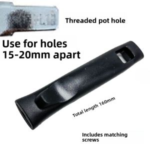 Stainless Steel Wok Pot Handle Heat Resistant Wood Plastic Single Hole Handle Universal Anti-Scalding Kitchen Cooking Tool