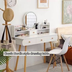 LALA Dressing Table With LED Mirror Multipurpose Bedroom Cosmetic Table Meja Solek Murah Cosmetic Table Storage Cosmetics Organiser Vanity Table梳妆桌