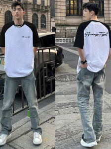 Áo Thun Cotton Tay Ngắn in Chữ Phong Cách Đường Phố Mùa Hè Cho Nam Áo Thun Cotton Nguyên Chất Dáng Rộng Cổ Tròn Thường Ngày