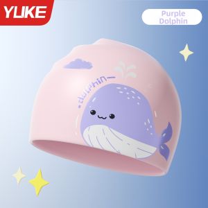 YUKE | Waterproof Silicone Swim Cap for Long Hair No Head Squeeze