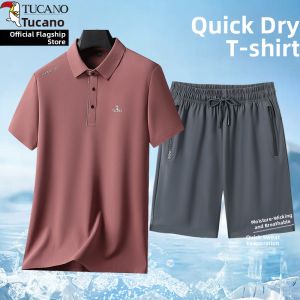 TUCANO | Summer Ice Silk Short Sleeve And Pants Set For Middle-aged Men