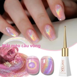Sơn Gel Móng Tay XEIJAYI Màu Hồng Mắt Mèo 15ML Sơn Móng Tay Bán Vĩnh Cửu UV LED Có Kim Tuyến Dùng Cho Làm Móng Tại Nhà Có Thể Tẩy Được Bằng Nước Ngâm