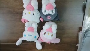 Sanrio | 2026 New Sanrio Strawberry Kuromi & My Melody Plush Pillow Soft Fluffy Stuffed Doll Cute Bedroom Decor Surprise Gift