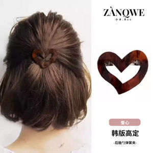 Acetate Love Heart-Shaped Hairpin Short Perm Loose Clip Spring Clip Horizontal Clip Word Clip Short Hair Volume Less Hairpin Female Hair Accessories