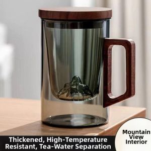 CHIZHIDU | Vintage High-End Glass Water Drinking and Tea Separation Cup