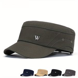 Flat top hat for spring and summer outdoor leisure sun protection and shading duckbill hatbig head circumference military hat