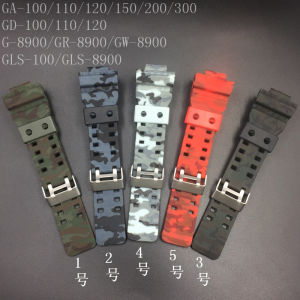Camouflage Resin Strap for Casio G-Shock GA-100/110/120/200/400/700 GD-100/110/120 GLS-100 G-8900 GW-8900 Rubber Watch Band 16mm