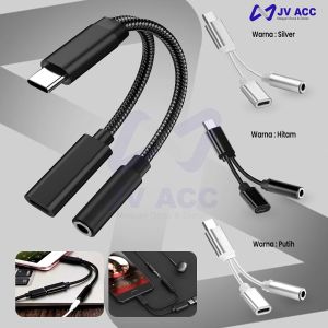 TYPE C JACK AUDIO SPLITTER 2 IN 1 JACK 3.5MM WITH CHARGING PORT