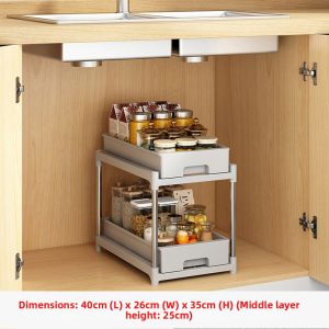 Sliding Kitchen Storage Drawer For Narrow Spaces Spice And Produce Organizer