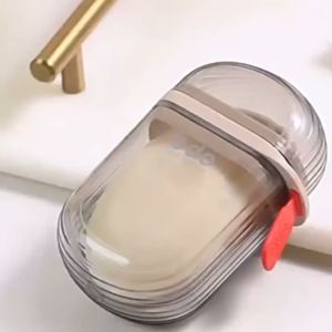Soap Box Soap Container Soap Rack Travel Portable Mini Soap Box Sealed Drain with Lid Soap Box Transparent Light Luxury High Grade