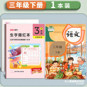 Deli Copybook Only for Pupils Tracing Calligraphy Practice Board Chinese New Words Synchronization Daily Practice Regular Script Copy Hard-Tipped Pen Calligraphy Peoples Education Edition Practice Writing Steel Pen Practice Copybook Stickers