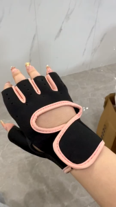Fitness Gloves Half Finger Women Men Silicone Palm Hollow Back Bodybuilding Training Dumbbells Glove