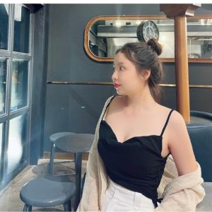 Áo 2 dây cổ đổ vải đũi thiết kế form chuẩn đẹp áo dây hàng sẵn có tăng đơ tăng giảm phù hợp đi chơi xuongmaysontung