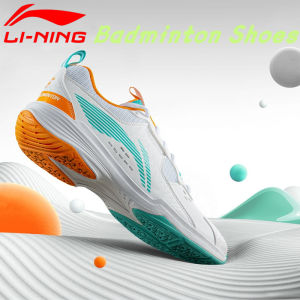 Li Ning 100% Original Mens and Womens Badminton Shoes Lightweight Shock Absorption and Anti slip Professional Competition Training Shoes AYTT001