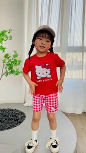 Girl Fashion 2pcs set outfits (shirt & pants) Cute cartoon Kuromi clothes coordinates Melody Cinnamoroll Baby clothing C132