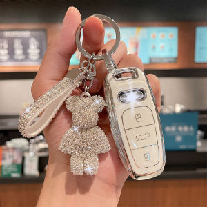 เคสกุญแจรถยนต์ Audi A6L A4L Q5L A5 Q7 Q8 Q3 Q2L A3 A8L TT สำหรับผู้หญิง ซิลิโคน TPU สไตล์เรียบง่าย เคสกุญแจรถยนต์สุดหรู