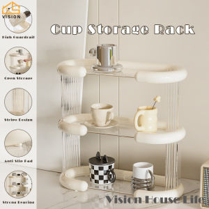 Vision Office Storage Rack Kitchen Cup Storage Shelves Makeup Perfume Skincare Storage Tray Condiment Shelves Desktop Cup Organizer Countertop Organizer for Bathroom and Vanity