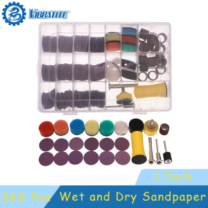 1 Inch Wet and Dry Sandpaper 268 Pcs Assorted 60-10000 Grit with Polishing Sponge Sanding Plate for Polishing and Sanding Metal
