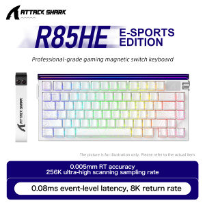 ATTACK SHARK | ATTACK SHARK R85HE Wired 8K Keyboard 0.005mm RT Accuracy Hybrid Magnetic Switches RGB NeonLight Box 5-Layer HIFI Gaming Keyboard