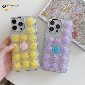 Kisscase 3D Pha Lê Hoa Trà Long Lanh Rõ Ràng Ốp điện thoại cho Iphone 15 14 13 12 11 Pro Max Cộng Với Mạ phong cách Ins Khung Ống Kính PC + TPU Chống-Mùa Thu Chống Sốc Ốp lưng cho iPhone 15 14 13 12 11