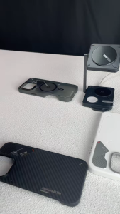 Ốp Chống Sốc Aulumu cho Airpods Pro 3 A39 Geometric Case - Khóa Kim Loại Chống Sốc Kèm Dây Đeo