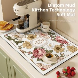 Water Absorbing Easy-Clean Soft Pad Drying Mat Anti-Slip Coaster