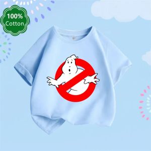 Bandai | Summer Boys/Girls 4-14t Cartoon Cotton Funny Ghostbusters Game Print Short Sleeve Children T-Shirt