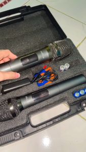 Mic Wireless Murah Isi 2 Mic Wireless Original Advance MIC 202 Double Microphone Tanpa Kabel Bisa Dicas TOKO SINAR AUDIO