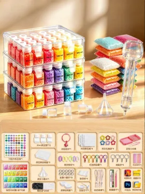 XIONGBUFAN | Mosaic Beads DIY Craft Kit Complete Perler bead kit mechanical pencil Perler bead toys tool kit iron refill pack