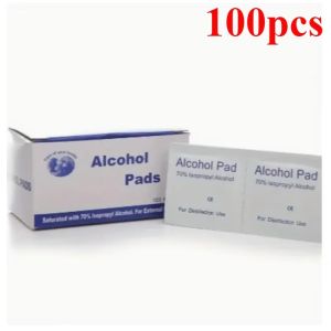 100PCS Disposable 75% Alcohol Wet Wipe Pads For Antiseptic Clean Skin Jewelry Cell Phone For Disinfection Use Tattoo Clean Tools