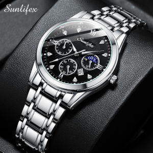 SUNLIFEX Jam Tangan Pria Original Mode Santai Bercahaya Laki Dewasa Santai Jam Tangan Cowok Free Box
