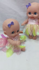 Búp Bê Nhựa Có răng LULU có nơ 21 cm 8 inch Mắt To 3D Anmiya Tây Ban Nha Reborn Vynil Baby Doll PVN6880