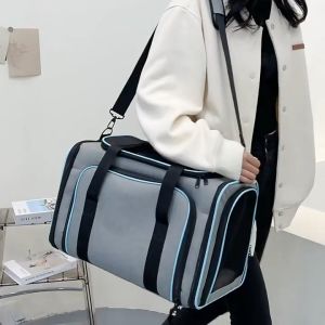 Expandable Cat Dog Carrier Foldable Pet Dogs Bags Breathable Foldable Cats Shoulder Bags Portable