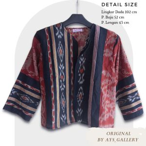 OUTER TENUN IKAT TRADISIONAL MURAH SERAGAM KERJA KANTOR DINAS ETNIK SERI ASIMETRIS