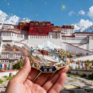 JIFANPAUL | Tài Sáng Văn Hóa Tượng Đèn Pha Lăng Cung Lhasa Kim Loại Quà Lưu Niệm Tủ Lạnh