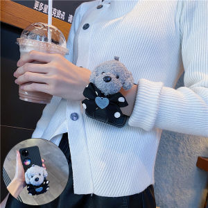 Cartoon Teddy Dog Phone Case for Huawei P50 Pocket Flip Screen Oppo Find N2/N3 Flip Female Honor Magic V Flip Protective Cover