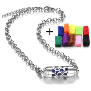 Aromatherapy Essential Oil Diffuser Adjustable Bracelet Heart Shaped Stainless Steel Hollow Pendant Locket Woman Perfume Jewelry