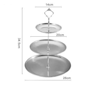 JUSTINLAU 2/3layer Stainless Steel Cake Stand Gold/Silver Dessert Plate Detachable Dessert Plate Cupcake Stand Dessert Stand