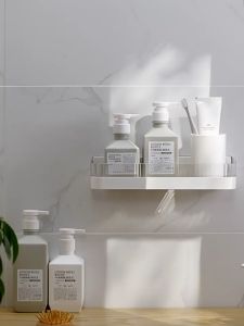 Bathroom Storage Rack Cosmetics Storage Shelf Wall Mounted Organizer Multifunctional Bathroom Accessories Home Estante