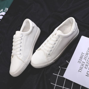 New 2025 Mens Casual Leather White Shoes Flat Leisure Fashionable Couple Matching Low Top Suede round Toe Flat Heel Sneakers