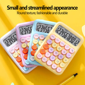 Macarone Color Calculator for Students 12 Digits Large Display  Mechanical Dot Keyboard School&Office Stationery B188