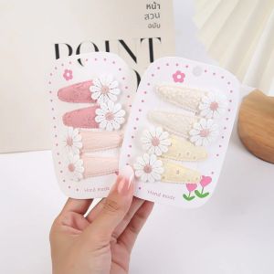 4 ชิ้น/เซ็ตน่ารัก Daisy Snap คลิปผมเจ้าหญิง Hairpins เย็บปักถักร้อยลายสก๊อต Hairgrips เด็กน่ารัก Ins Barrettes อุปกรณ์เสริมผม