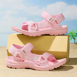 NBGAGA | Pink Princess Kids Sandals for Girls Age 6-15 Breathable Summer Beach Shoe Non-Slip Sole Casual Comfort Children Walking Sandals