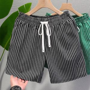 Quần Short Đi Biển Mùa Hè Rộng Rãi Họa Tiết Lúa Cỡ Lớn Thời Trang Cổ Điển Nam Quần Thể Thao Đa Năng Cạp Vừa Vải Polyester